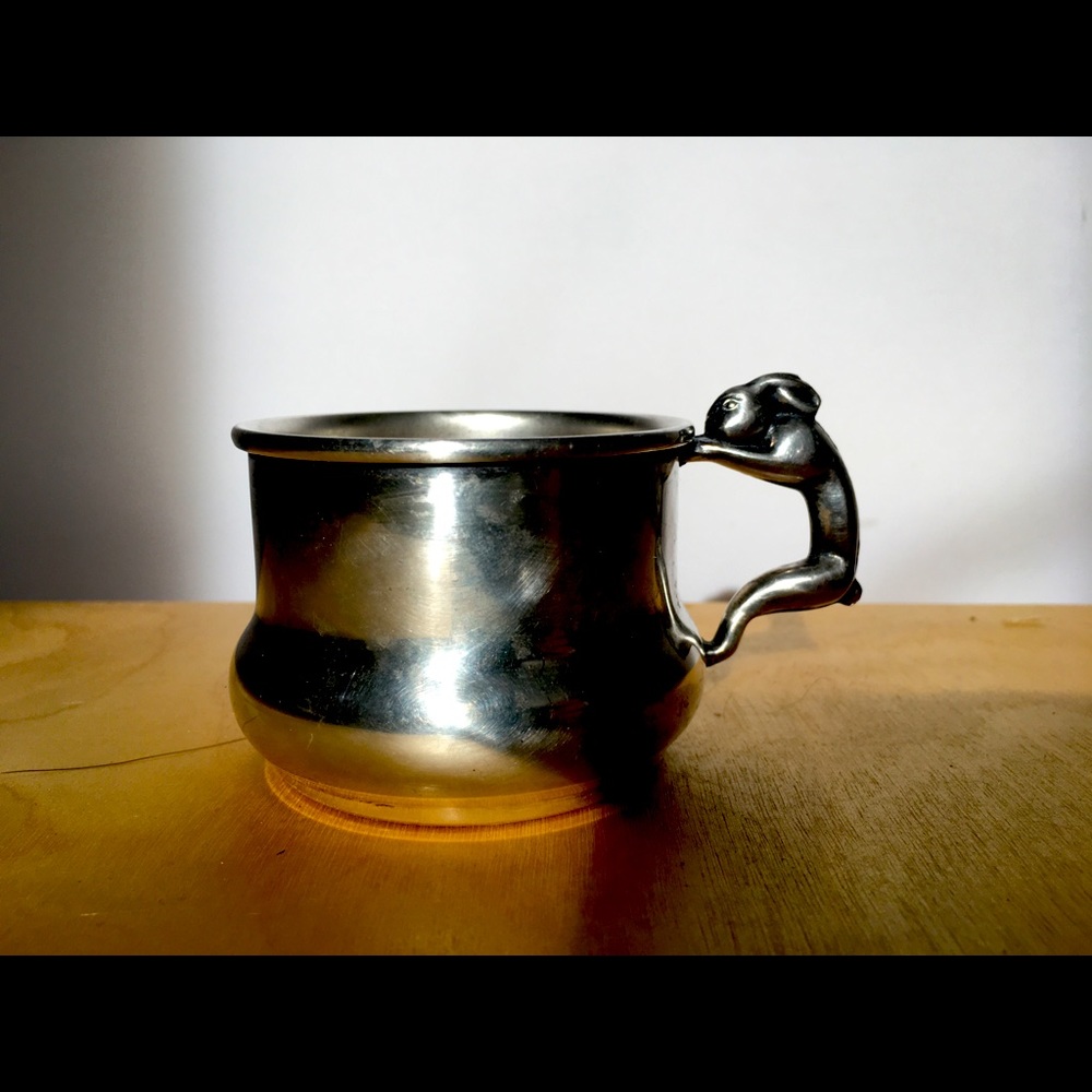 Silver over copper bunny cup